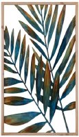 42" x 24" Two Palm Fronds Metal Tropical Wall Art Plaque