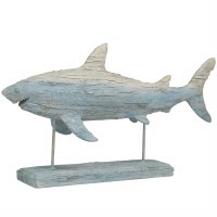 12" Light Blue Polyresin Shark Statue