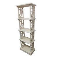 74" x 22" White Seahorse Coastal Book Case