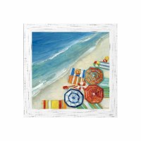 21" Sq Overhead Shot of the Beach 2 Coastal Gel Framed Print