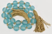46" Light Blue Glass Beads Table Garland