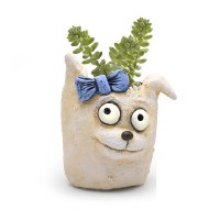 5" Beige Stella Dog Planter