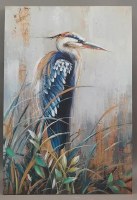 36" x 24" Blue Heron Coastal Canvas