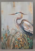 36" x 24" Multicolor Heron Coastal Canvas