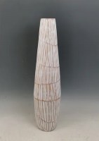 28" White Wash Lines Polyresin Vase