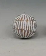 3" Whitewash Lines Polyresin Orb