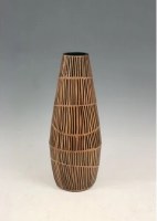16" Brown and Black Lines Polyresin Vase