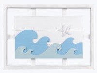 11" x 16" Starfish With Waves Coastal Wall Plaque