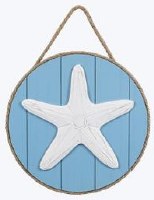 12" Round Starfish Coastal Wall Plaque