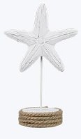 10" Distressed White Starfish on a Stand Statue