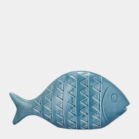 17" Blue Triangle Scale Ceramic Fish