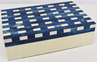 8" x 12" Blue Plaid Polyresin Box