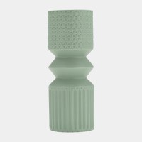 11" Sage Ceramic Pattern Vase