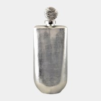 19" Silver Glass Bottle With a Metal Top