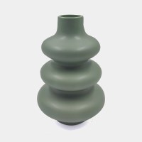 9" Dark Sage Three Blobs Ceramic Vase
