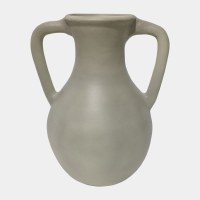 11" Sage Ceramic Two Handled vase
