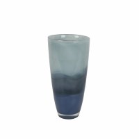 11" Blue Ombre Glass Vase