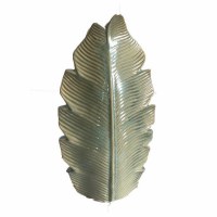 16" Green Tropical Ceramic Leaf Vase