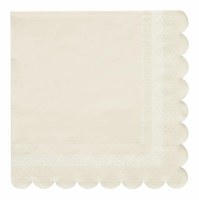 Cream Scallop Edge Beverage Napkins