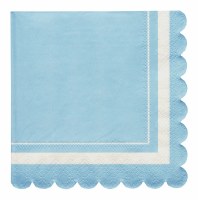 Sky Blue Scallop Edge Beverage Napkins