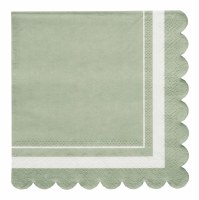 Sage Scallop Edge Guest Towels