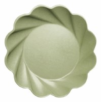 Pack of Eight 10" Round Sage Scallop Edge Paper Plates