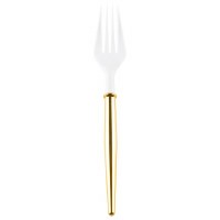 Pack of 20 White and Gold Cocktail Forks