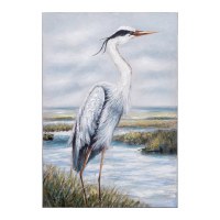40" x 28" Blue Heron 1 Coastal Canvas