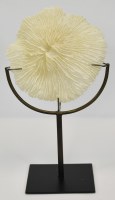 13" Ivory Faux Mushroom Coral on a Stand