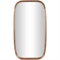 40" x 22" Brown Oval Wood Mirror
