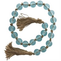 45" Light Blue Glass Bead Table Garlands