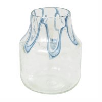 10" Blue and Clear Glass Vase