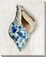 20" x 16" Blue Shell 2 Coastal Canvas