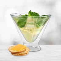 10 Oz Clear Double Wall Insulated Martini Glass