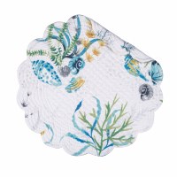 17" Round Marlowe Sound Quilted Coastal Placemat