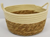 10" Round Cream and Natural Basket