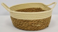 9" Round Cream and Natural Basket