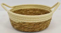 8" Round Cream and Natural Basket