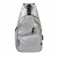 Milan Leather Silver Large Anti-Theft Day Pack