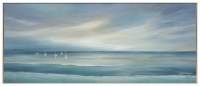 22" x 52" The Strand Sailboats Framed Coastal Canvas