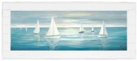 28" x 68" Morning Sail Gel Textured Coastal Framed Print