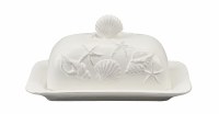 8" White Laguna Ceramic Butter Dish