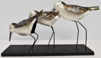 9" Three Capiz Sandpipers Statue