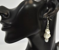 Circle Mother of Pearl Cluster Earrings