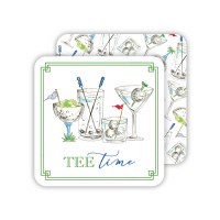Pack of 20 4" Sq "Tee Time" Reversible Golf Coasters