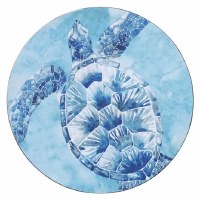 Set of Four 4" Round Blue Sea Turtle Cork Backed Coasters