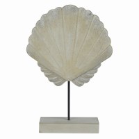 9" White Wash Scallop Shell on a Stand