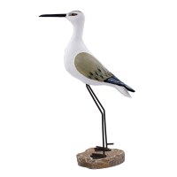 14" White and Multicolor Sea Bird Statue