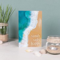 8" x 5" "SAndy, Salty, Happy" Coastal Wall Art Plaque