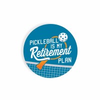 3" Round "Pickleball is my Retirement Plan" Pickleball Car Coaster